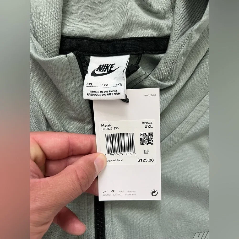 Nike Lightweight Tech Fleece Full Zip Hoodie Mica Green